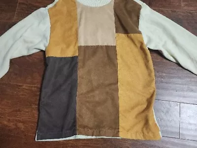 Vintage 80s 90s Variations Color Block Hip Hop Preppy Mock Neck Men's Sweater.  • $24.99