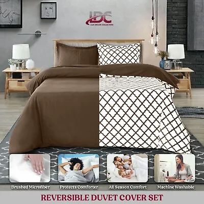 $24.99 • Buy 3 Pcs Bedding Set Queen King Size Duvet Cover Soft 100% Microfiber Quilt Covers 