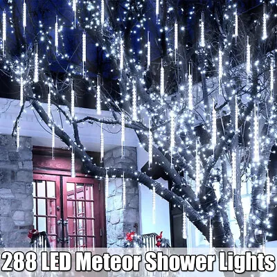 LED Meteor Shower Light 8 Tube Outdoor Rain Tree String Light Garden Party Decor • $13.67