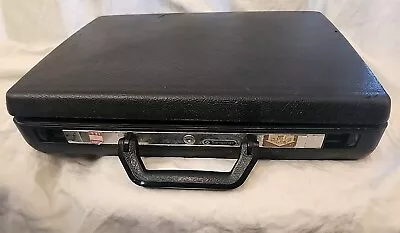 Vtg Samsonite Delegate Hard Shell Business Briefcase Attache Black No Keys Clean • $34.99