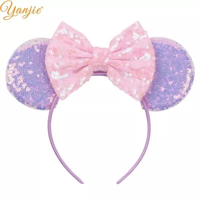 Child Size Costume Sequined MINNIE MOUSE EARS - PINK & LAVENDER Headband • $7.95