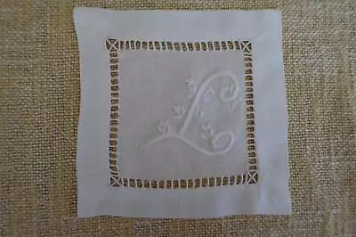 4 NOS Sferra Hand-Embroidered Cocktail Napkins Monogram T Initial From Italy • $14