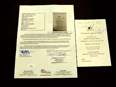 Michael Collins Apollo 11 Nasa Astronaut Signed Auto Poseidon Tech Invite Jsa  • $799.99