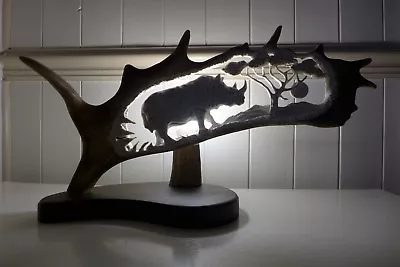 Lamp Made From Fallow Deer Antler Rhinoceros Design Hand Made Hand Crafted Art • £275