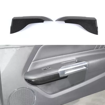 Carbon Fiber Door Armrest Cover Trim Decor Panel Bezels For Ford Mustang 2015+ • $33.49