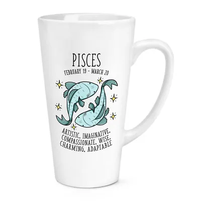 Pisces Horoscope 17oz Large Latte Mug Cup - Astrology Star Sign Zodiac Birthday • £12.99