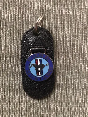 Leather Car Key Vintage Torpedo Key Ring Fob Ford Mustang Blue New Old Stock • $27