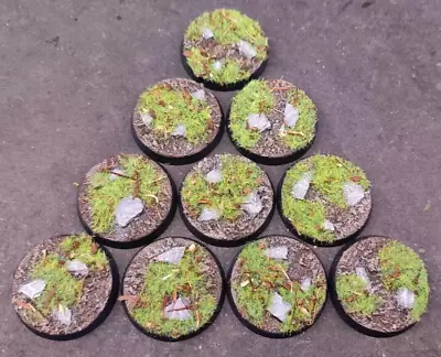 Warhammer AOS 40K 10x 32mm Woodland Forest Bases Ready To Use Wargames MPB001 • £7.99