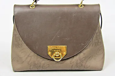 Vintage NINA RICCI Paris Signature Logo Canvas Shoulder Bag Handbag Purse • $25