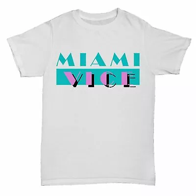 Miami Vice T-shirt Tv Tubbs Police Drugs Tribute 90s Movie Film Cult 80s Gift • £6.99