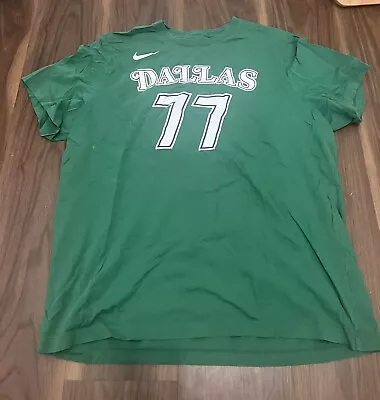 Luka Doncic Dallas Mavericks Nike Hardwood Classics Throwback Jersey T-Shirt XL • $10