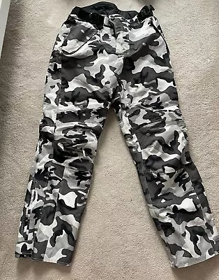 Spada Mens Motorcycle Armoured Trousers Grey Camouflage Design Size M  • £49