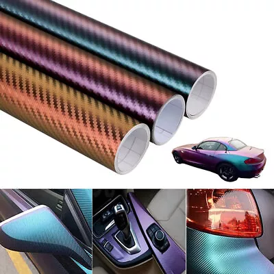 Carbon Fiber Car Interior Accessories Panel Chameleon Vinyl Wrap Sticker Decor • $12.68