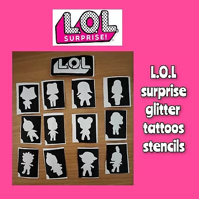 £3 • Buy Glitter Tattoo / Face Paint Stencils. L.O.L. Surprise 12+ Children Birthday  Lol