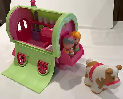 £9.99 • Buy ELC Happyland Plastic Toys -   Push Along Horse & Caravan + 3 Figures