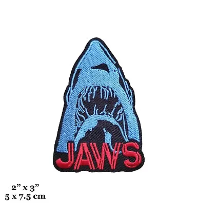 Jaws Classic Shark Movie Logo Embroidered Iron On Patch • $4.99