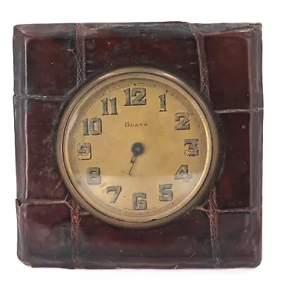 Unbranded Early 1900s Swiss Made 8 Days Travel / Bedside Clock Leather Surround. • $99