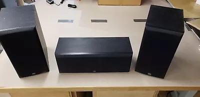 Monitor Audio Bronze Center And B2 Bookshelf Speaker Set Black - Tested Working • $199.99