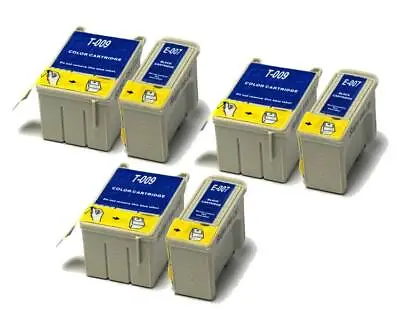 £23.98 • Buy 3x Black & 3x Colour Compatible (non-OEM) Ink Cartridges To Replace T007 & T009