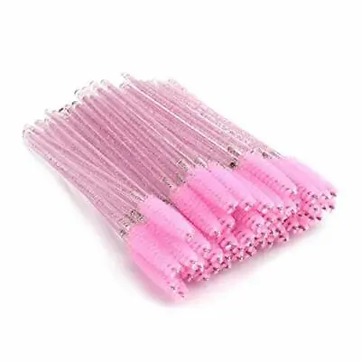 50x Disposable Crystal Eyelash Brush Mascara Wands Applicator Makeup Tool Pink  • $5.98