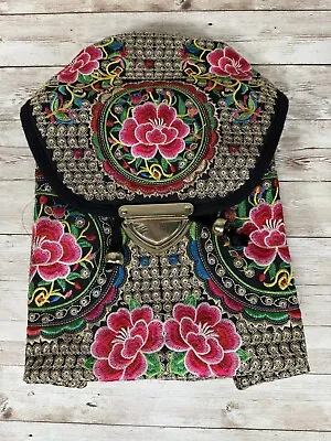 Embroidered Floral Mexican Backpack Mochila Mexicana Bordada Nueva • $24.95