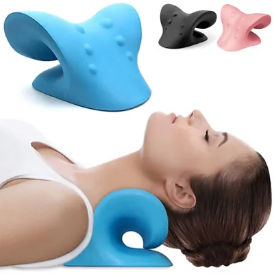 Neck Traction Pillow Original Cloud Shape Neck Stretcher Cervical Pain Relief AF • £6.79