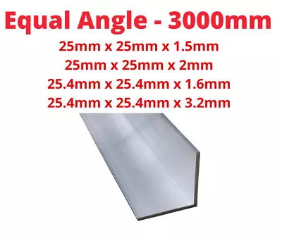 £36.79 • Buy ALUMINIUM ANGLE 25mm X 25mm Equal Angle / Length Up To 3000mm - 6063 T6