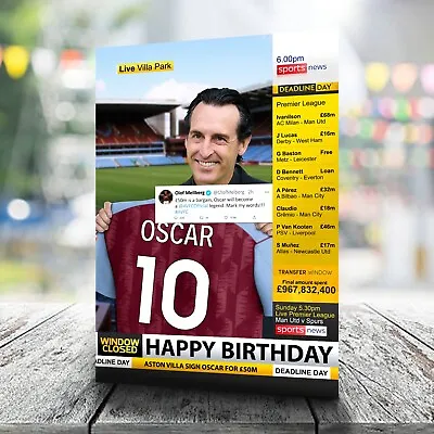 £3.99 • Buy Aston Villa Birthday Card - Personalised With Any Name And Age