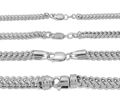 10K White Gold 1.5mm-3mm Wheat Box Franco Chain Pendant Necklace 16 -30  Hollow • $112.99