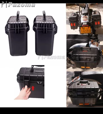 MOTORCYCLE STORAGE 2X Left Right Side Box Side Case Aluminum Saddle Bag • $239.84