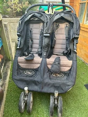 £200 • Buy Baby Jogger City Mini Double Pushchair, Black/Grey