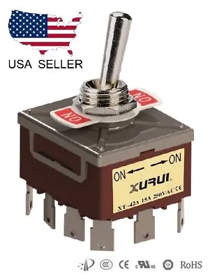 Heavy Duty 4pdt On-on Toggle Switch 20a 125v 15a 250v Spade Terminals (42a) • $8.35