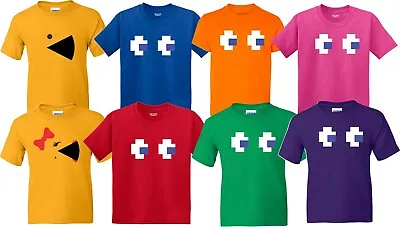 Pacman/tshirt  Characters Faces Birthday Halloween Christmas Family T-Shirts • $13.99