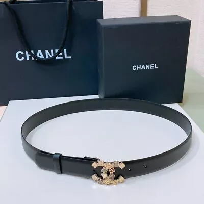 Chanel Belt Black Leather With Stone • £481.89