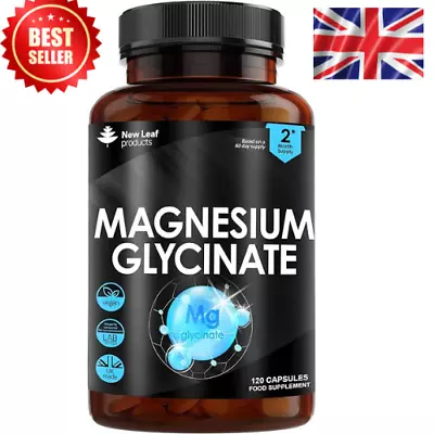 Magnesium Glycinate Capsules High Strength 1040mg Fatigue Bone Health 120 Tablet • £10.15