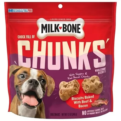 Milk-Bone Chock Full Of Chunks With Beef And Bacon Dog Treats 12 Oz. • $15.99