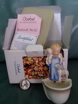 Vintage 1993 MJ Hummel  Good Shepherd  Holy Water Font Germany With  Box Sign • $25