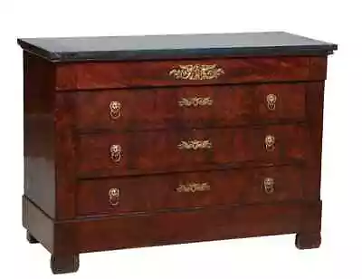 French Empire Ormolu Mounted Marble Top Commode Chest Of Drawers Dresser 19th • $1895