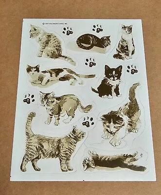 HALLMARK Vintage STICKER Sheet 1991 Cat Stickers  • $8