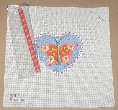 $56 • Buy Melissa Shirley  Butterfly Heart Lollipop  Handpainted Needlepoint Canvas