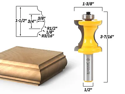 1-1/2  Bullnose & Cove Furniture Molding Router Bit - 1/2  Shank - Yonico 13100 • $27.95