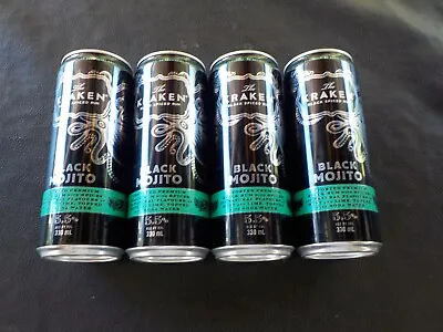 $5 • Buy Black Mojito The Kraken Black Spiced Rum  Cans X 4good Condition Bottom Opened