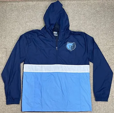 NBA Memphis Grizzlies Men's 1/4 Zip Hooded Windbreaker Jacket Size Large • $44.99