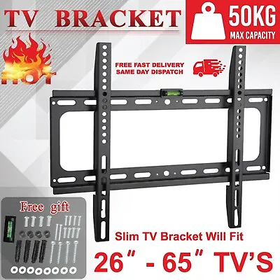 £9.89 • Buy TV Wall Bracket Mount For 26 33 36 40 42 50 55 60 Up To 65  Inch LCD LED QLED UK