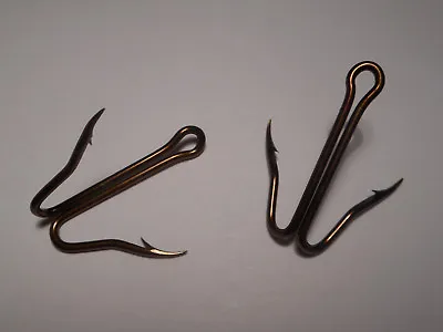 100 Mustad #1 Double Live Bait Hooks Hollow Point Ringed Bronzed Norway 35881 • $12.99