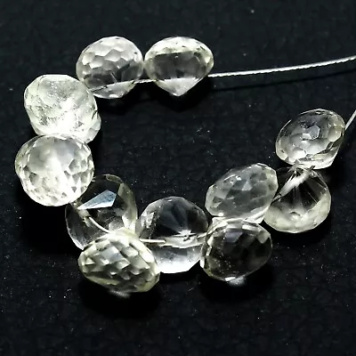 Crystal Quartz Faceted Onion Beads Briolette Natural Loose Gemstone Jewelry • $6.99