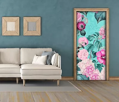£91.29 • Buy 3D Pink Flowers A97 Door Wall Mural Photo Wall Sticker Decal Andrea Haase Sinsin
