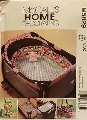 McCall's 5829 Sewing Craft Pattern To Make Baby Play Pen Bassinet  Accessories  • $3.50