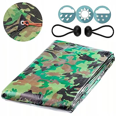 Camo Camouflage Tarpaulin Heavy Duty Waterproof  Cover Tarp Sheet FREE 4 BUNGEE • £163.89