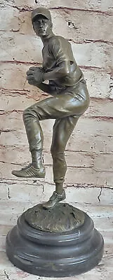 Art Deco Mets Pitcher Sport Collectible Handcrafted Sport Trophy Bronze Figurine • $179.50